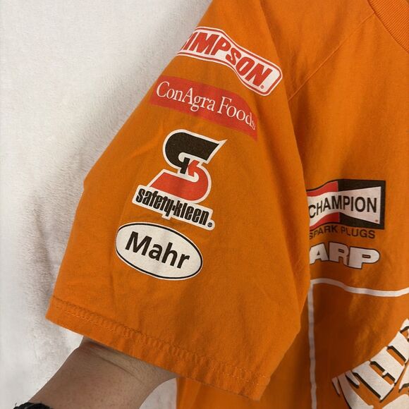 Vintage Winners Circle Tony Stewart Pit Crew Nascar Racing Shirt Size 2XL Orange - Picture 4 of 7